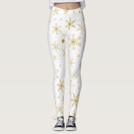 Twinkle Snowflake 3 - Goud & wit- Leggings