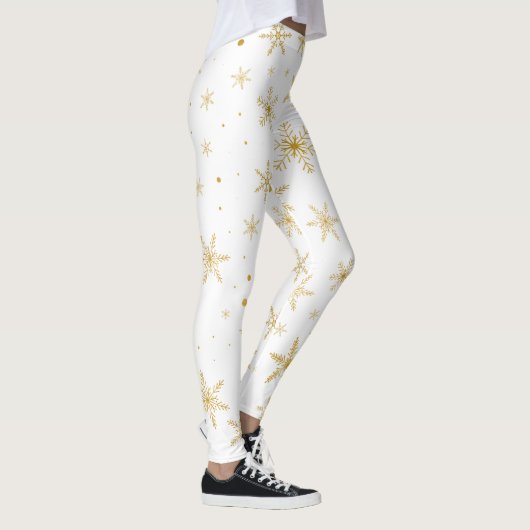 Twinkle Snowflake 3 - Goud & wit- Leggings (Rechts)