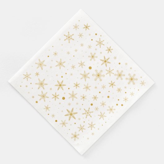 Twinkle Snowflake 3 - Goud & wit- Servet (Hoek)
