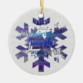 Twinkle Snowflake Keramisch Ornament (Voorkant)