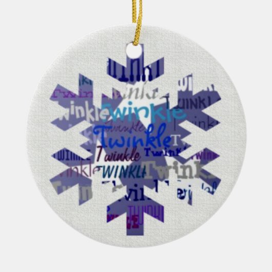 Twinkle Snowflake Keramisch Ornament (Voorkant)