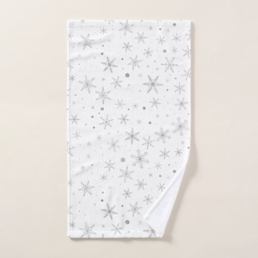 Twinkle Snowflake -Silver Grey & White- Bad Handdoek (Handdoek)