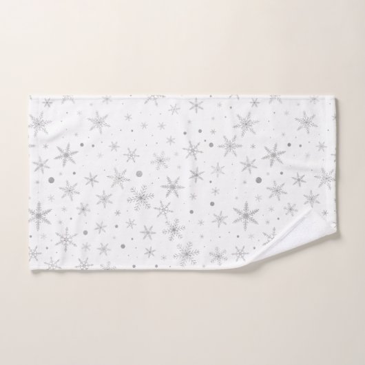 Twinkle Snowflake -Silver Grey & White- Bad Handdoek (Handdoek)