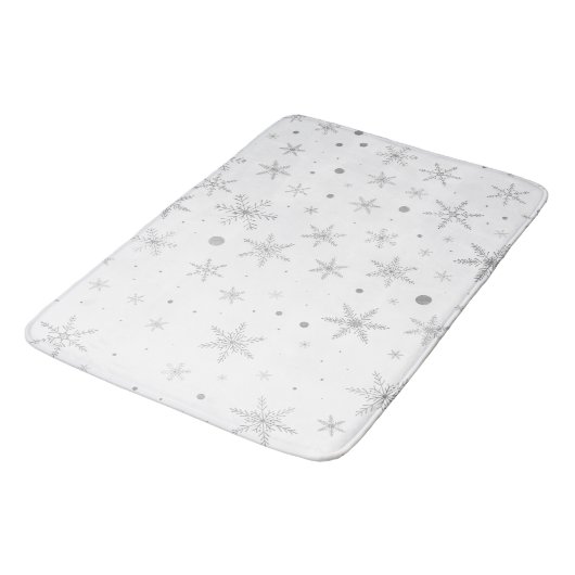Twinkle Snowflake -Silver Grey & White- Badmat (Gekanteld)