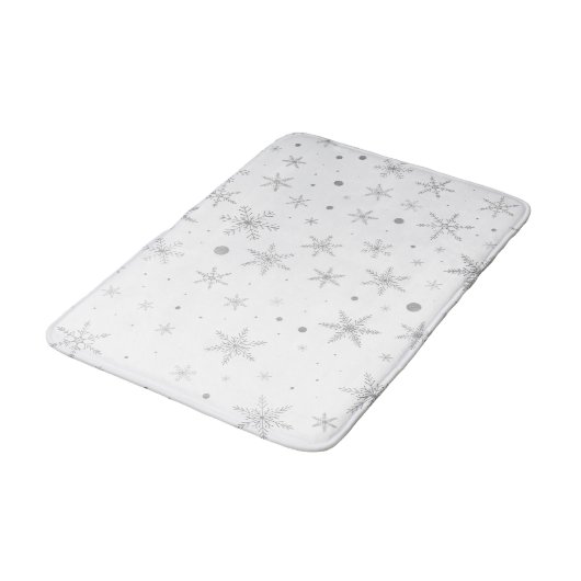 Twinkle Snowflake -Silver Grey & White- Badmat (Gekanteld)