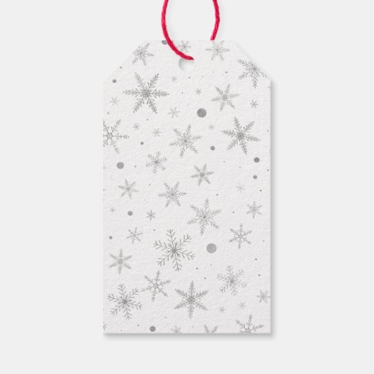 Twinkle Snowflake -Silver Grey & White- Cadeaulabel (Achterkant)
