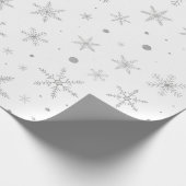 Twinkle Snowflake -Silver Grey & White- Cadeaupapier (Hoek)