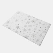 Twinkle Snowflake -Silver Grey & White- Deurmat (Schuin)