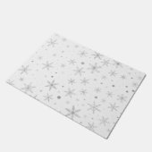 Twinkle Snowflake -Silver Grey & White- Deurmat (Schuin)