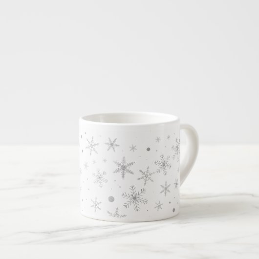 Twinkle Snowflake -Silver Grey & White- Espresso Kop (Voorkant rechts)