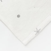 Twinkle Snowflake -Silver Grey & White- Fleece Deken (Hoek)