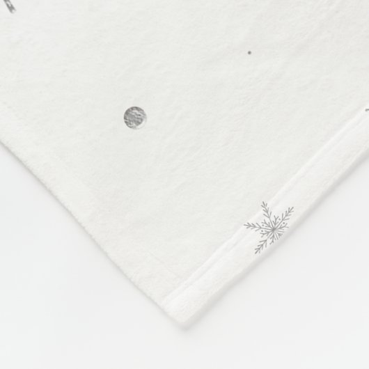 Twinkle Snowflake -Silver Grey & White- Fleece Deken (Hoek)