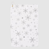 Twinkle Snowflake -Silver Grey & White- Golfhanddoek (Voorkant)