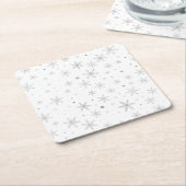 Twinkle Snowflake -Silver Grey & White- Kartonnen Onderzetters (Schuin)