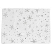 Twinkle Snowflake -Silver Grey & White- Large Cadeautasje (Voorkant)