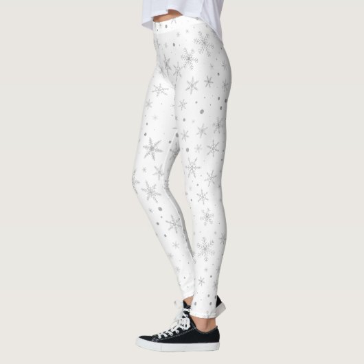 Twinkle Snowflake -Silver Grey & White- Leggings (Links)