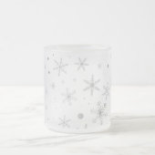 Twinkle Snowflake -Silver Grey & White- Matglas Koffiemok (Center)