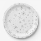 Twinkle Snowflake -Silver Grey & White- Papieren Bordje (Voorkant)