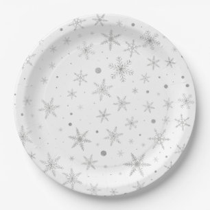 Twinkle Snowflake -Silver Grey & White- Papieren Bordje