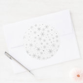 Twinkle Snowflake -Silver Grey & White- Ronde Sticker (Envelop)