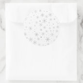 Twinkle Snowflake -Silver Grey & White- Ronde Sticker (Tas)