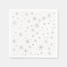 Twinkle Snowflake -Silver Grey & White- Servet