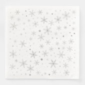 Twinkle Snowflake -Silver Grey & White- Servetten (Voorkant)