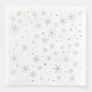 Twinkle Snowflake -Silver Grey & White- Servetten