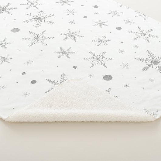 Twinkle Snowflake -Silver Grey & White- Sherpa Deken (3/4)