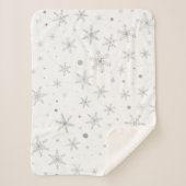 Twinkle Snowflake -Silver Grey & White- Sherpa Deken (Voorkant)