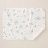 Twinkle Snowflake -Silver Grey & White- Sherpa Deken (Voorkant (horizontaal))