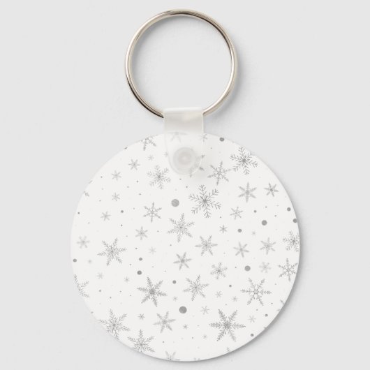 Twinkle Snowflake -Silver Grey & White- Sleutelhanger (Voorkant)