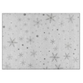 Twinkle Snowflake -Silver Grey & White- Snijplank (Voorkant)