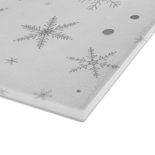 Twinkle Snowflake -Silver Grey & White- Snijplank (Hoek)