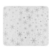 Twinkle Snowflake -Silver Grey & White- Snijplank (Voorkant)