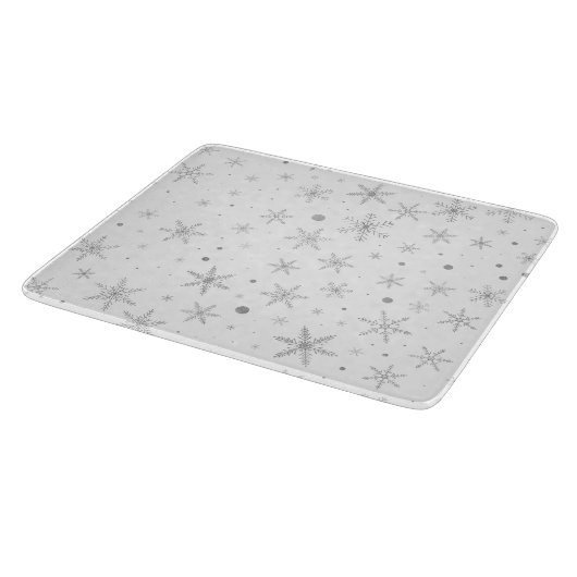 Twinkle Snowflake -Silver Grey & White- Snijplank (Hoek)