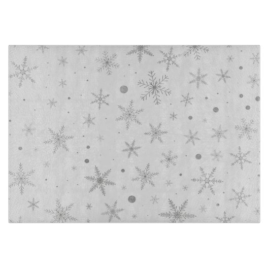 Twinkle Snowflake -Silver Grey & White- Snijplank (Voorkant)