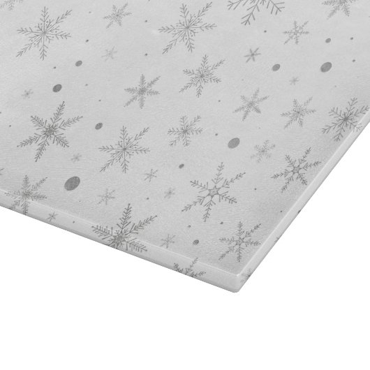 Twinkle Snowflake -Silver Grey & White- Snijplank (Hoek)