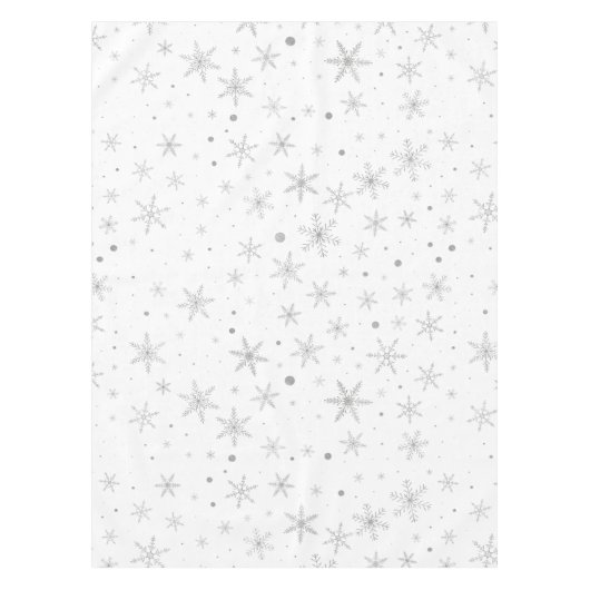 Twinkle Snowflake -Silver Grey & White- Tafelkleed (Voorkant)