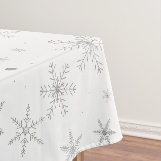 Twinkle Snowflake -Silver Grey & White- Tafelkleed (Voorbeeld)