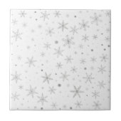 Twinkle Snowflake -Silver Grey & White- Tegeltje (Voorkant)
