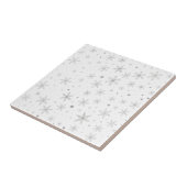 Twinkle Snowflake -Silver Grey & White- Tegeltje (Zijkant)