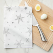 Twinkle Snowflake -Silver Grey & White- Theedoek (Quarter Fold)
