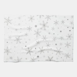 Twinkle Snowflake -Silver Grey & White- Theedoek