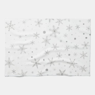 Twinkle Snowflake -Silver Grey & White- Theedoek
