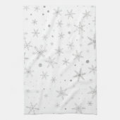 Twinkle Snowflake -Silver Grey & White- Theedoek (Verticaal)
