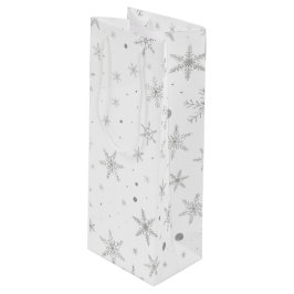 Twinkle Snowflake -Silver Grey & White- Wijn Cadeautas