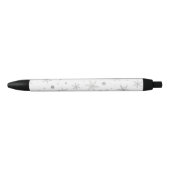 Twinkle Snowflake -Silver Grey & White- Zwarte Inkt Pen (Voorkant)