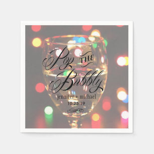Twinkle Sparkle Bokeh Light Champagne Glass Custom Servetten