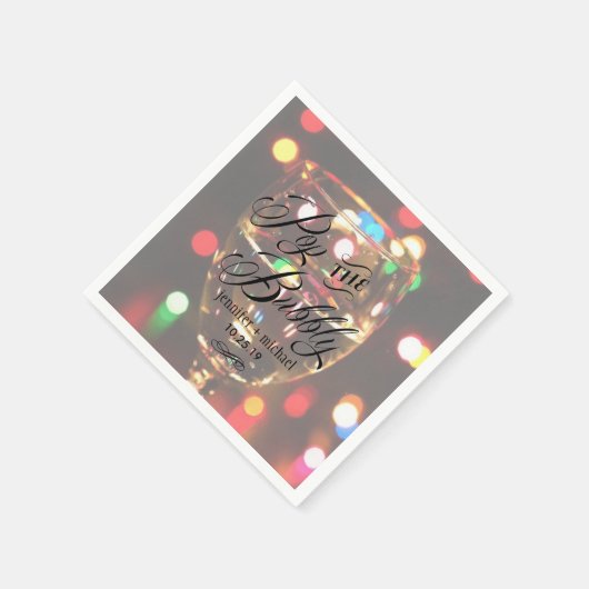 Twinkle Sparkle Bokeh Light Champagne Glass Custom Servetten (Hoek)